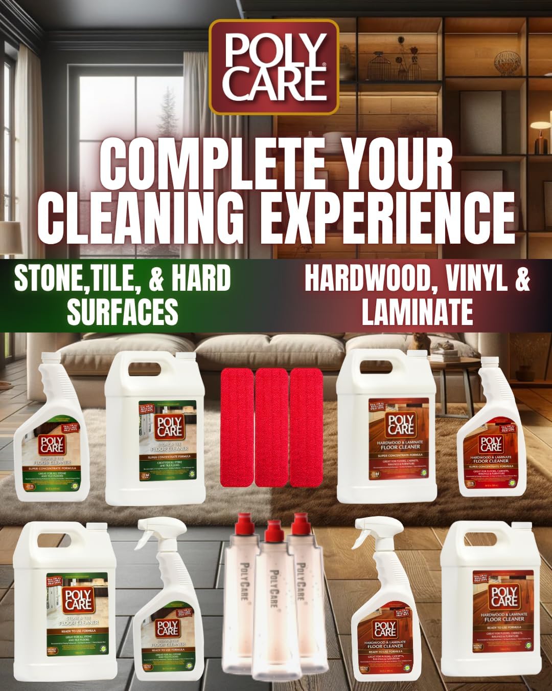Hardwood Floor Cleaner Super Concentrate - 128 Fl Oz - Fresh- Dilute Concentrate with Water for Spray Mops and Spray Bottles - Residue-Free Floor Cleaning Solution
