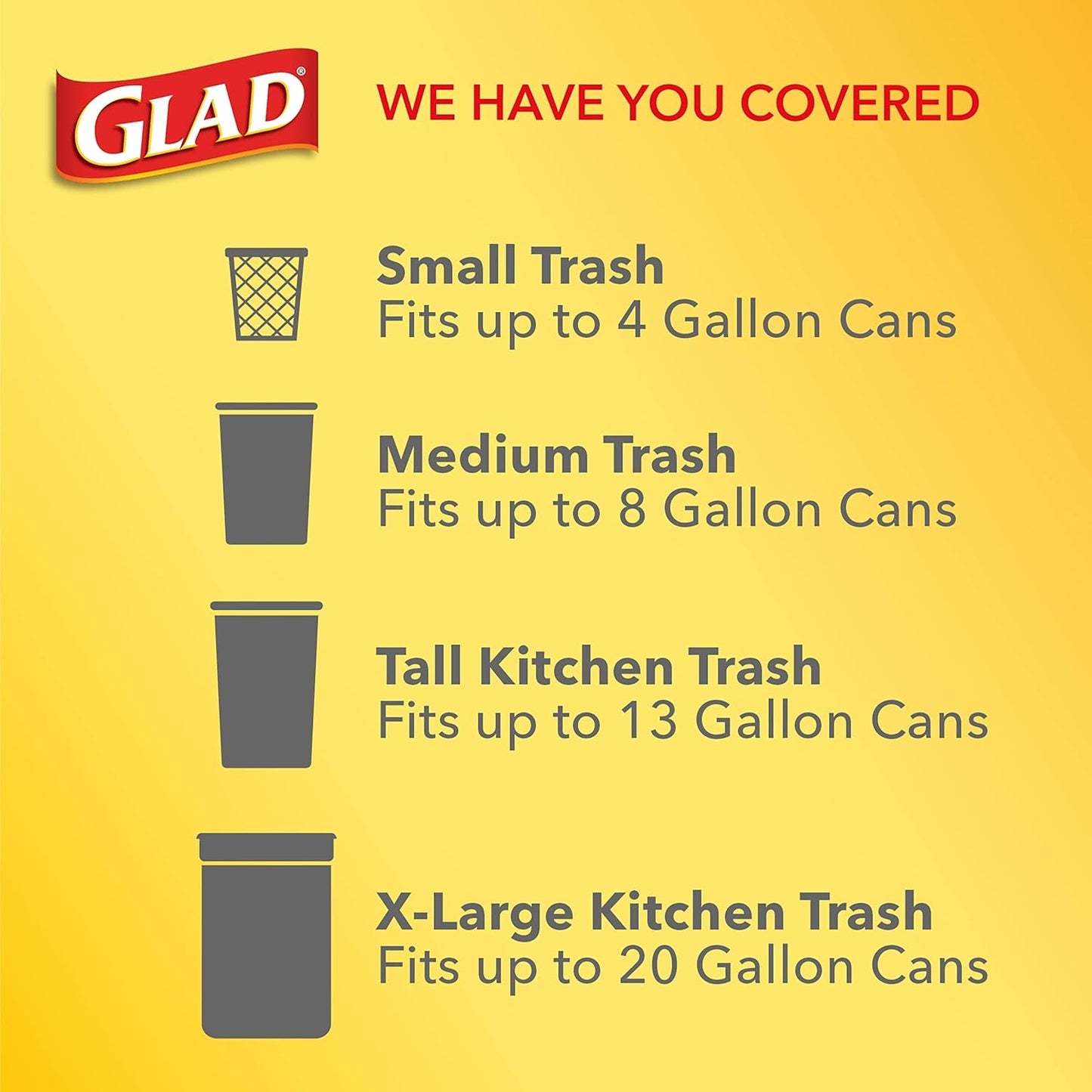 Glad ForceFlex Tall Kitchen Trash Bags, 13 Gal, Gain Lavender with Febreze, 110 Ct (Pack May Vary)