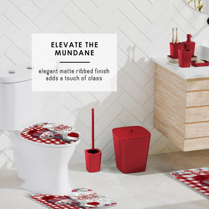 Clara Clark Bathroom Set - Sage Green Bathroom Accessories Set, 6PC Bathroom Accessory Set, Bathroom Sets with Toilet Brush, Trash Can & Soap Dispenser