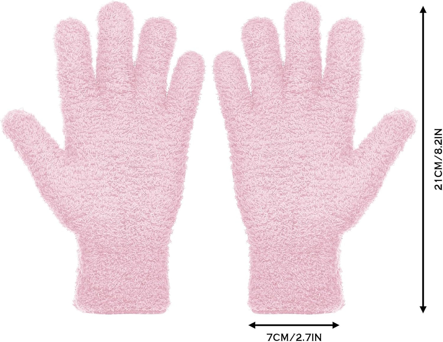 Patelai 2 Pairs Microfiber Gloves for plants Dusting Cleaning Glove Mittens House Cars Blinds Dusting(Blue, Grass Green,Large)