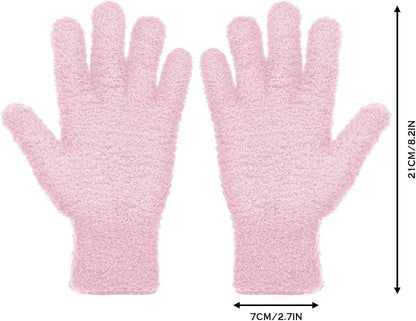 Patelai 2 Pairs Microfiber Gloves for plants Dusting Cleaning Glove Mittens House Cars Blinds Dusting(Blue, Grass Green,Large)