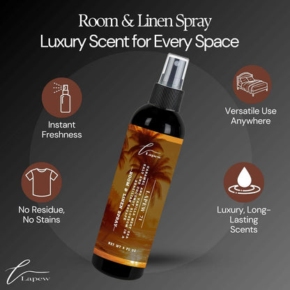 Lapew Room & Linen Spray | Fragrance Mist for Home, Car & Office | Fabric & Air Freshener | Neutralizing Mist | Made in USA | Cozy Cinnamon & Apple - Colors A