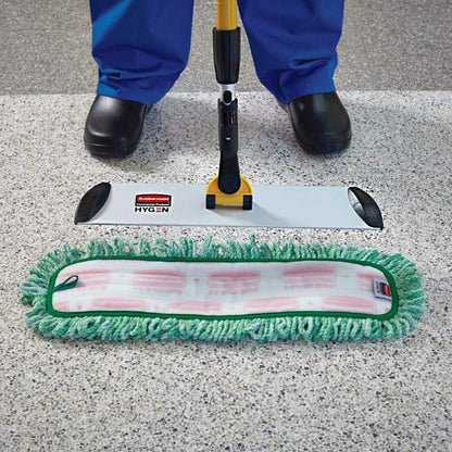 Rubbermaid Commercial Products HYGEN Pulse Single Sided Microfiber Spray Mop Kit for Hardwood/Tile/Laminated Floors Yellow Perfect for Kitchen/Lobby/Bathroom Cleaning