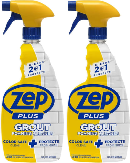 Zep Plus Grout Foaming Cleaner - 32 Fl OZ - R54212-2-in-1 benefits clean while protecting grout from water, dirt and grime