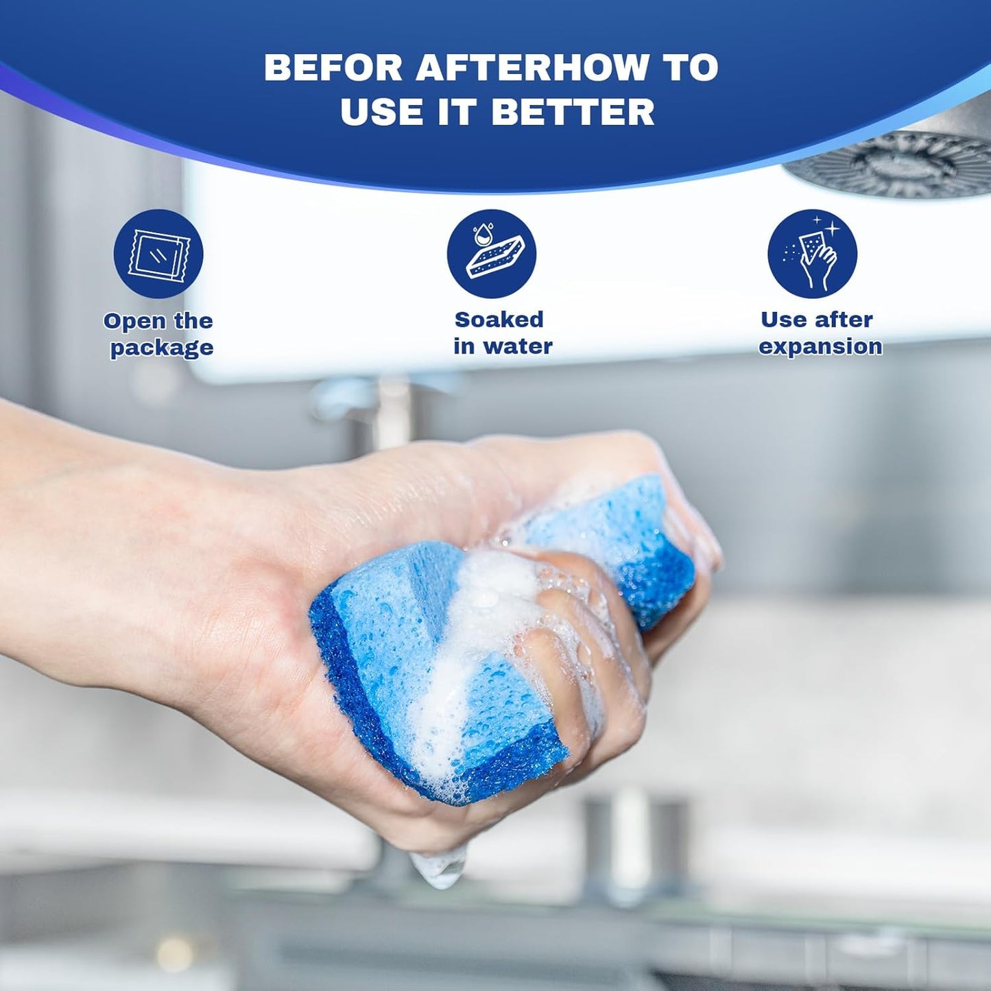 9 Pack Zero Scratch Scrub Sponges, Non-Scratch Dish Scrubbers for Nonstick Pans, Multi-Surface Safe Cleaning Sponges for Kitchen & Bathroom