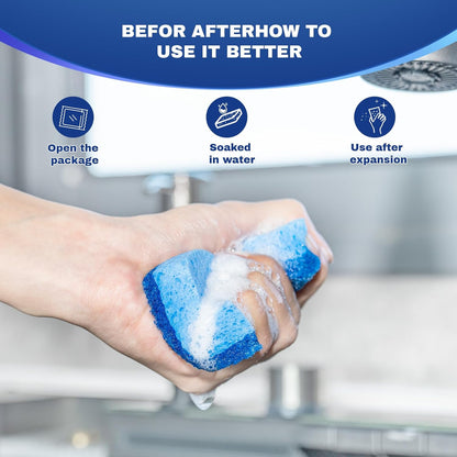 9 Pack Zero Scratch Scrub Sponges, Non-Scratch Dish Scrubbers for Nonstick Pans, Multi-Surface Safe Cleaning Sponges for Kitchen & Bathroom