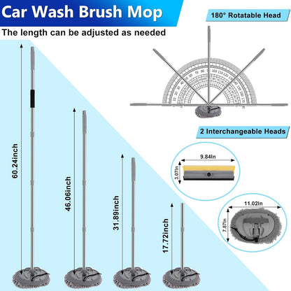 THINKWORK Windshield Cleaner Tool, Car Interior Cleaning Kit, Car Detailing Kit Interior Cleaner with10Pcs Detailing Brush Set, Gray Auto Detailing Supplies & Accessories