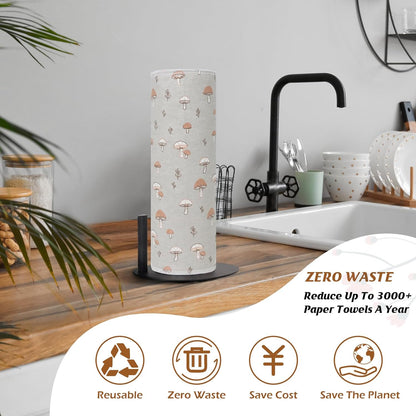 Paper Towels Washable Roll: 25Pack Cotton Cloth Paper Towels 11.8x11.8In Absorbent Soft Flannel Paperless Towels Alternative for Kitchen Reusable Napkins Zero Waste (Flower, Large)