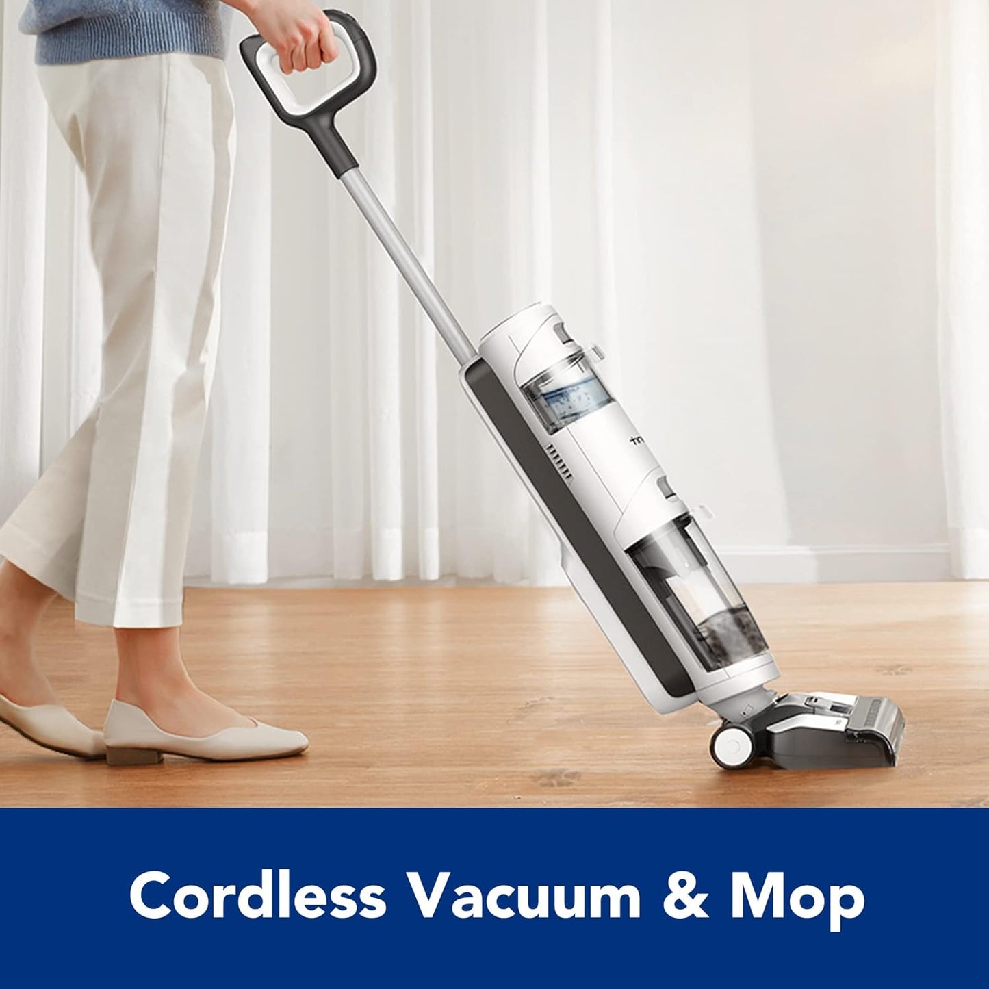 Tineco Floor ONE i5 Stretch Wet Dry Vacuum Cleaner, Vacuum & Mop in One Step, 20kpa Powerful Suction, 180° Lay-Flat Design, Anti-Tangle Design, Dual-Sided Edge Cleaning, Up to 30* Minutes Runtime