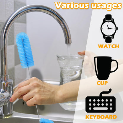 Hummingbird Feeder Cleaning Brush 19 Pieces 3 Size Mini Nylon Double Headed 2 in 1 Hummingbird Brush Hard to Reach Places Tiny Cleaning Kit(Black)