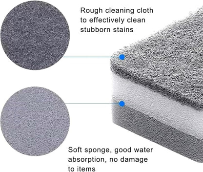 PKI Smart Essentials Dual-Sided Grey Cellulose Sponge with Gentle Scouring Pad – Multi-Purpose for Kitchen, Commercial, and Outdoor Cleaning (Set of 6)