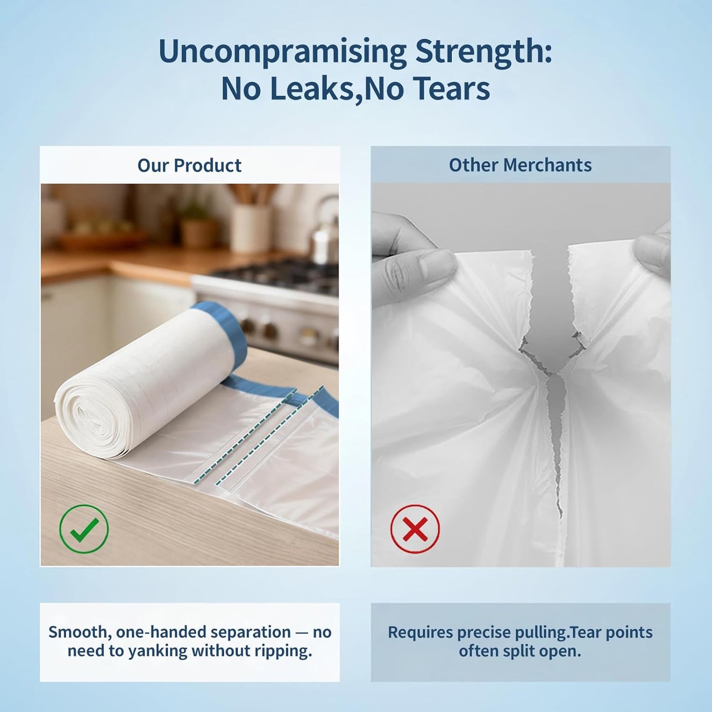 3 Gallon Trash Bags Drawstring 0.96 Mil - 120 Count 12 Liter Small Garbage Bags for Bathroom, Strong White Unscented Plastic Wastebasket Bin Liners for Toilet Office and Bedroom