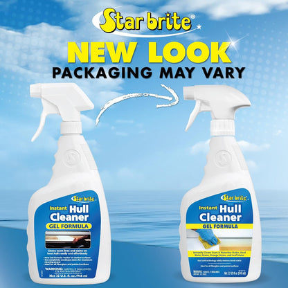 STAR BRITE Instant Hull Cleaner - 32 Oz Gel Spray - Easily Remove Stains, Scum Lines & Grime on Boat Hulls, Fiberglass, Plastic & Painted Surfaces - Easy to Use Formula (096132)