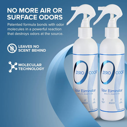 Zero Odor – Multi-Purpose Odor Eliminator - Air & Surface Odor – Patented Technology for Bathroom, Kitchen, Fabric, Closet- Smell Great Again, 16oz