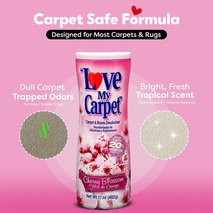 6 Love My Carpet | Carpet Deodorizer & Freshener Powder | 17 oz Pet Odor Eliminator for Strong Odor & Pet Urine | FRESH LINEN | Safe for Homes with Pets