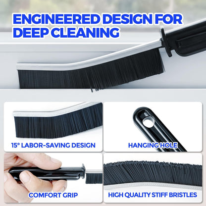 Scrub Brush - 6 Pack, Scrub Brushes for Cleaning, Heavy-Duty Scrub Brush, Stiff Bristles Cleaning Brush, for Kitchen, Bathtub, Floor and Wall Surfaces, Grey