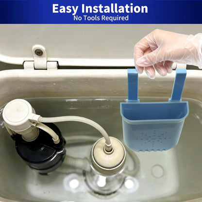 Controlled Release Toilet Bowl Cleaner Tablets Holder, Universal Toilet Tank Cleaner Dispenser with Adjustable Hooks, Hanging Bleach Tablet Bracket for Long-Lasting Cleaning, Prevents Tank Buildup