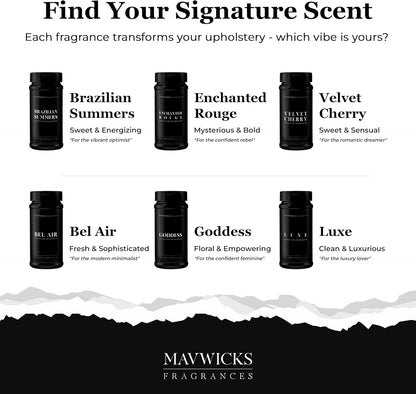 Mavwicks Fragrances - Upholstery Deodorizer (Enchanted Rouge) 16 Oz - Rug, Couch & Carpet Deodorizer - Vacuuming Powder, Pet Safe Carpet Freshener Powder - Odor Eliminator for Home