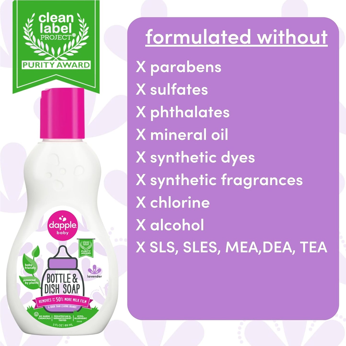 Dapple Baby Bottle & Dish Soap, Fresh Citrus, Plant Powered, Hypoallergenic, Baby Bottle and Dish Liquid, 16.9 fl oz, 1 Count