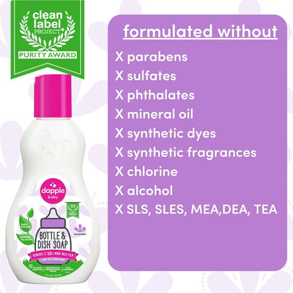 Dapple Baby Bottle & Dish Soap, Fresh Citrus, Plant Powered, Hypoallergenic, Baby Bottle and Dish Liquid, 16.9 fl oz, 1 Count