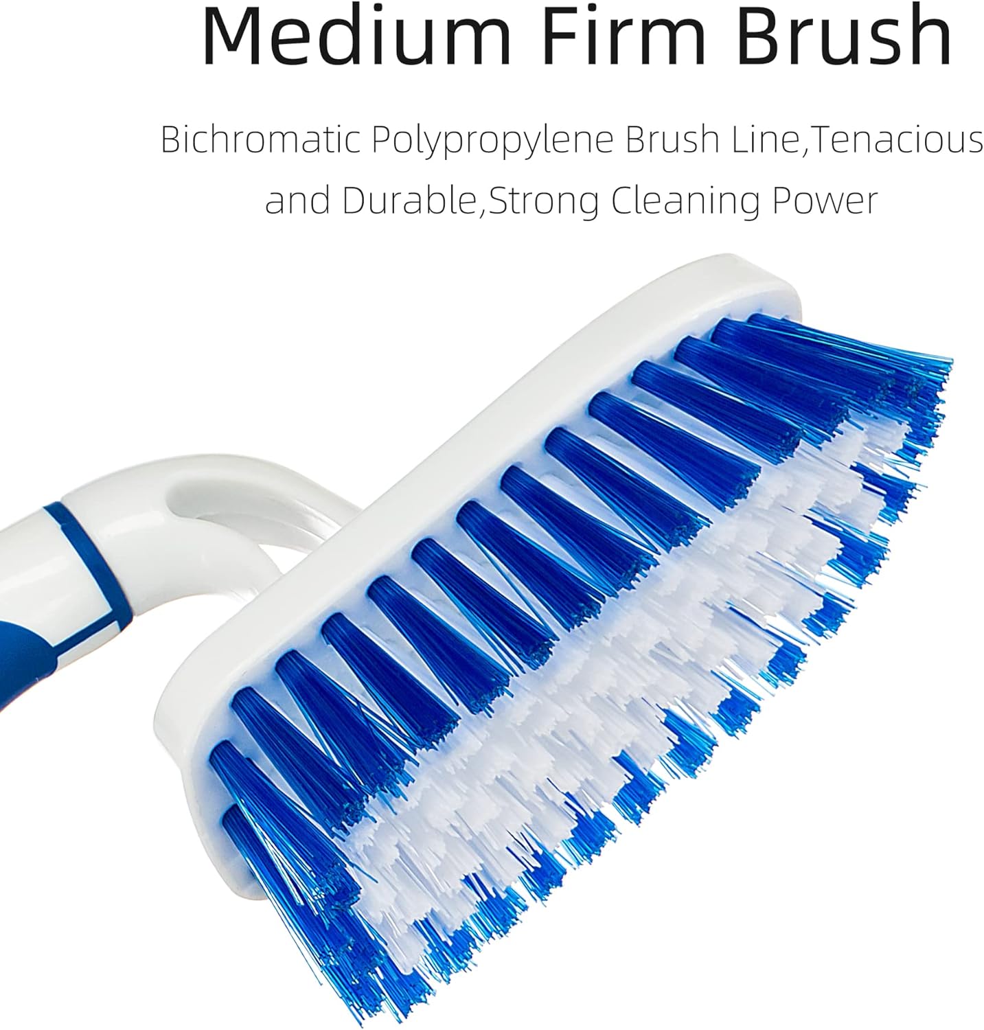2-Pack Scrub Brush for Cleaning with Long Handle,Medium Firm Brush Bathroom Cleaning Supplies and Bathtub Cleaner and Shower Cleaning Brush,Multi-Scene Use for Kitchen or Carpet Brush,White&Green
