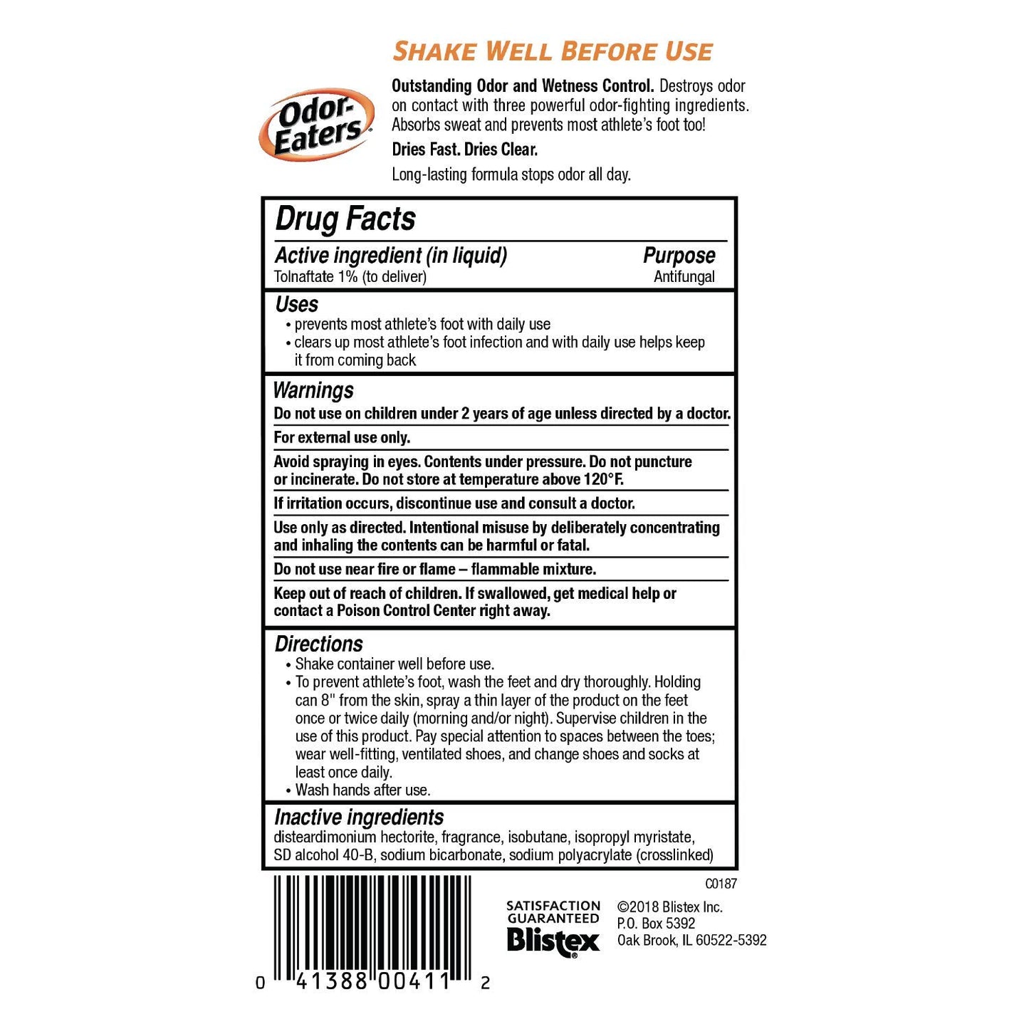 Odor-Eaters Foot Spray Powder 4 Oz