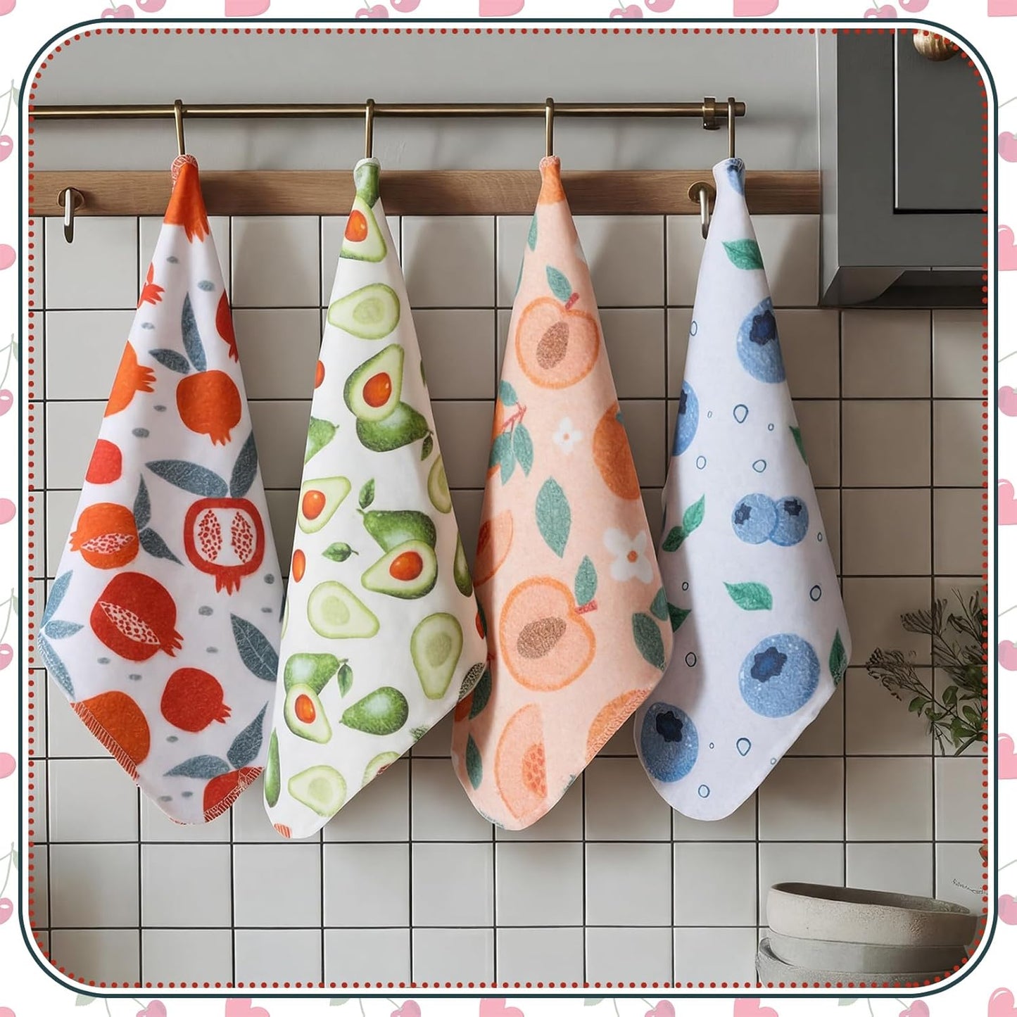 Redbaker 30 Pcs Reusable Paper Towels Rolls Kitchen Towels Bulk Washable Paperless Cloth Cotton Hand Napkins with Cardboard Reusable Napkins for Kitchen Bathroom(Floral,10 x 12 in)