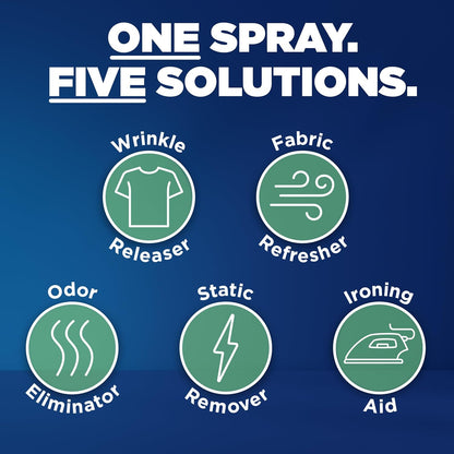 Downy Wrinkle Release Spray Travel Size, All In One Formula, Removes Wrinkles, Static and Odor Eliminator, Light Fresh Scent, 3 Fl Oz, Pack of 12