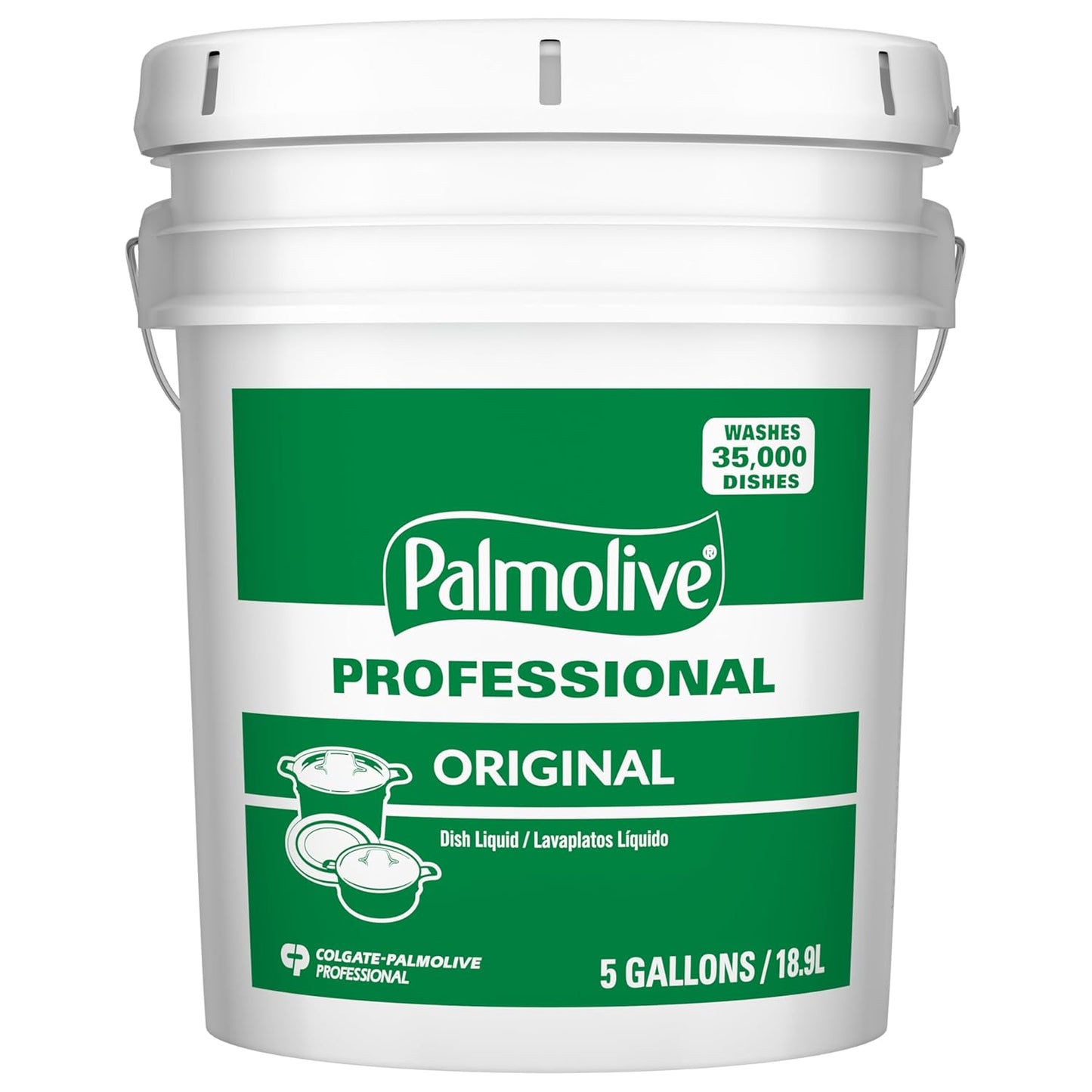 PALMOLIVE Professional Dishwashing Liquid, Dish Soap, Dish Liquid Soap, Phosphate Free, pH Balanced, Dishwasher Cleaner, 5 Gallon Bucket (Part Number: 204917), 10035110049172
