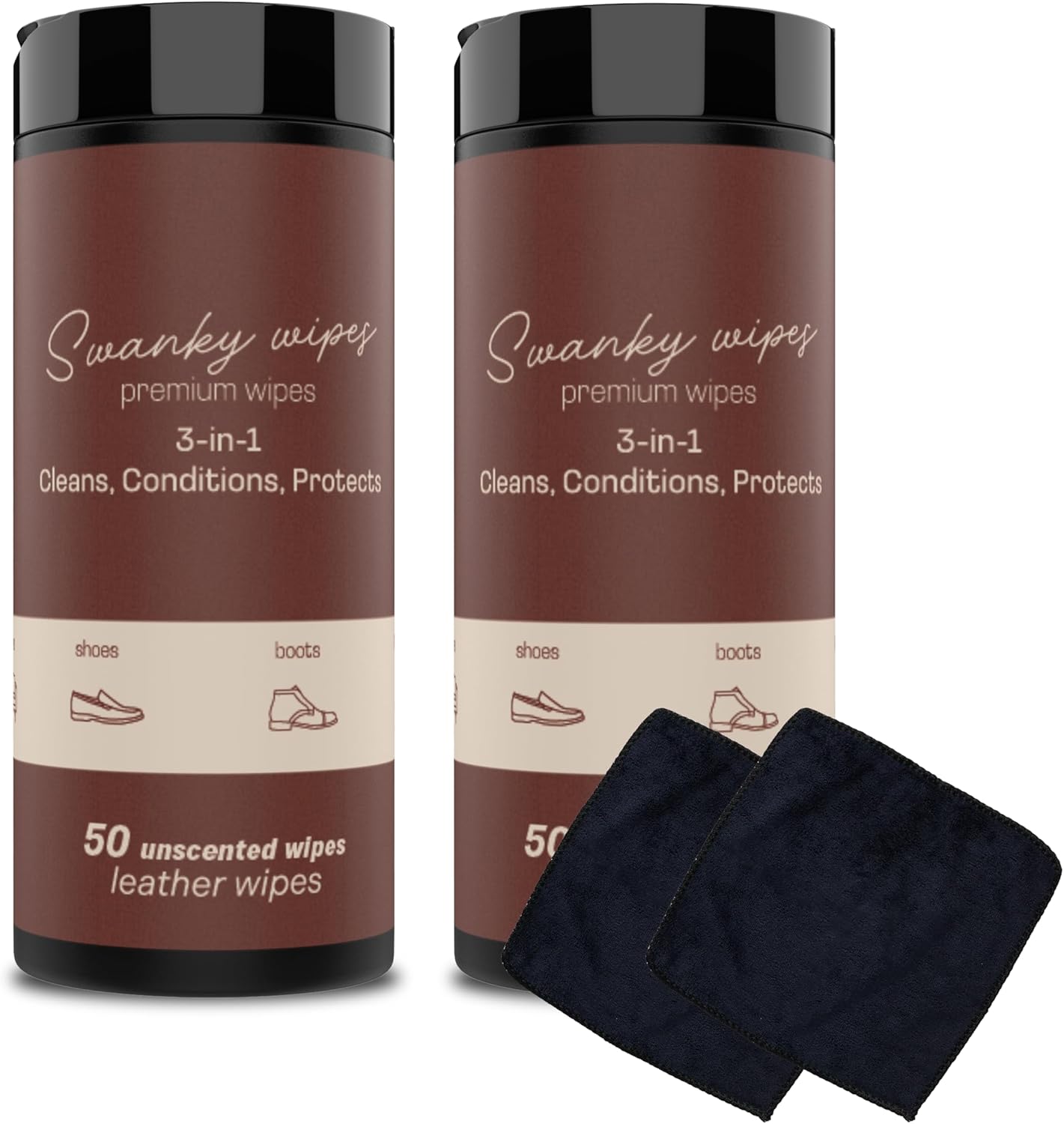 Swanky Leather Wipes - Leather Cleaner and Conditioner for Purses, Shoes, Furniture Polish & Car Seats, Prevents Fading & Cracking, Restores Softness & Shine - Soft Wipes, 30 Count
