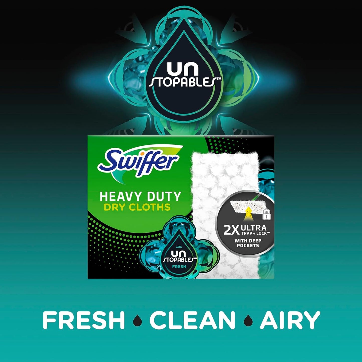 Swiffer Sweeper Heavy Duty Dry Multi-Surface Cloth Refills for Floor Sweeping and Cleaning, 20 count (2 Pack)
