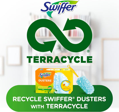 Swiffer Dusters Refill for Cleaning, Made by SWIFFER, Feather & Microfiber Duster Disposable Alternative, for Dusting Furniture, Blinds, Ceiling Fans, Walls, Helps Remove Allergens, Unscented, 18ct