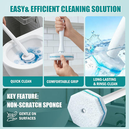 50 PCS Toilet Bowl Wand Refills, Disposable Toilet Brush Refills,Replacement Heads for Bathroom Washroom Cleaning Pads Compatible with Most Brushes Scrubbers Pack for Household Cleaning
