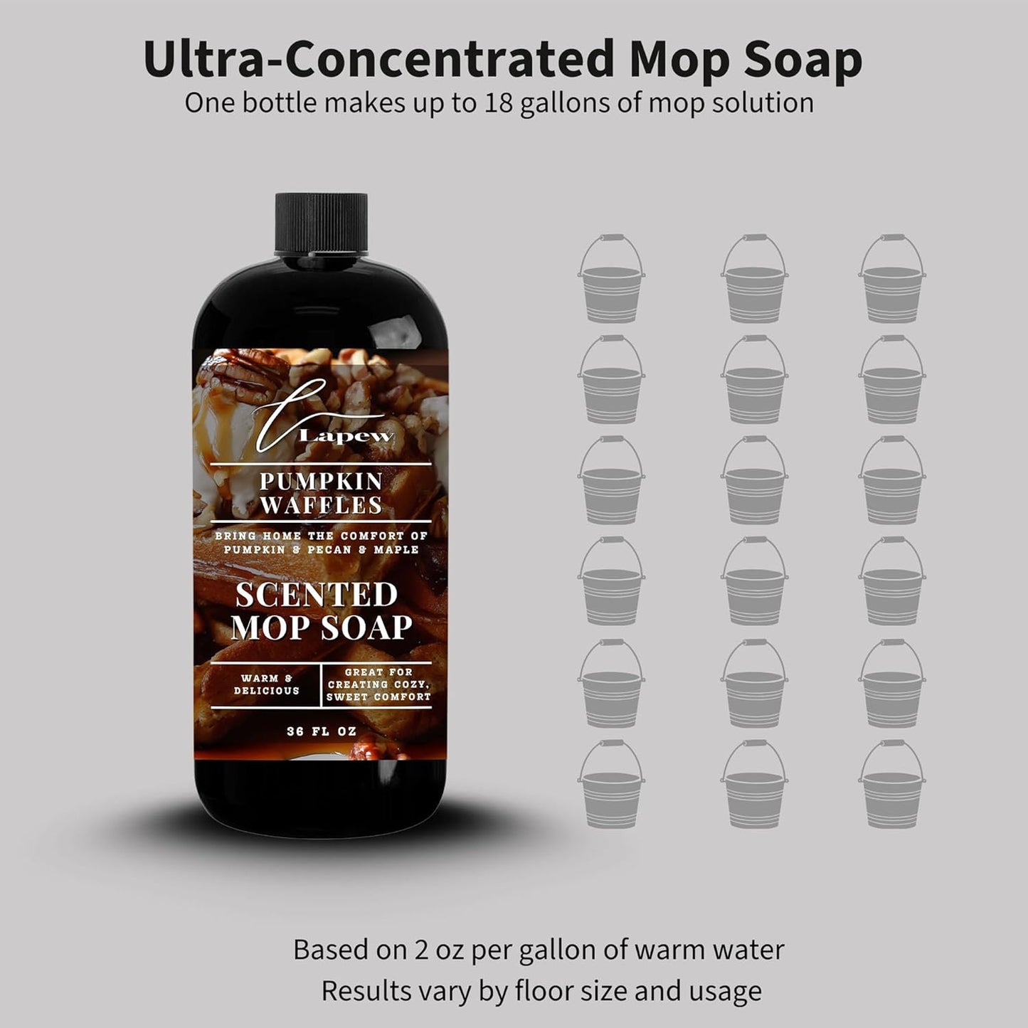 Lapew Baccarat Scented Mop Soap - Luxury Floor Cleaner Concentrate for Mopping Tile, Laminate, Vinyl & Hardwood | Streak-Free, Low-Foam | 36 oz - Colors B