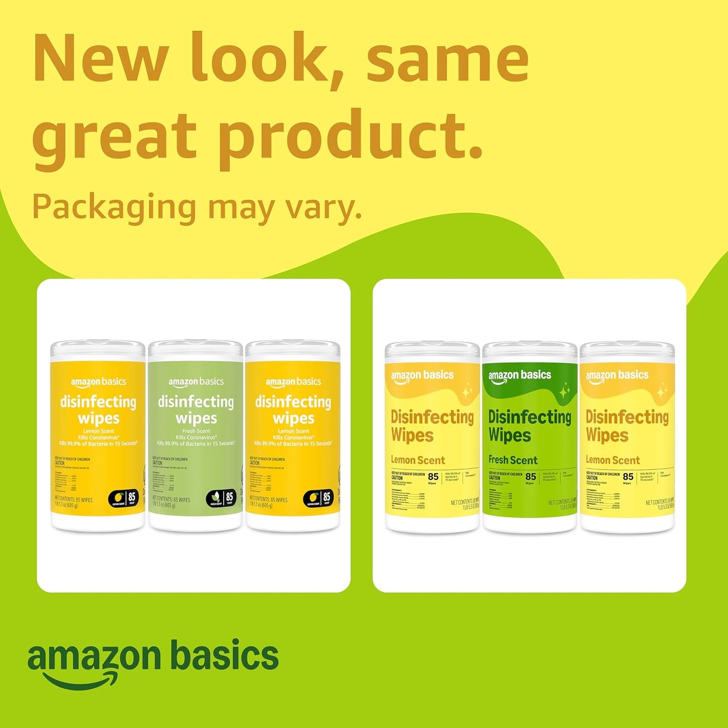 Amazon Basics Disinfecting Wipes, Lemon & Fresh Scent, Thick, Sanitizes/Cleans/Disinfects/Deodorizes, 340 Count (4 Packs of 85)