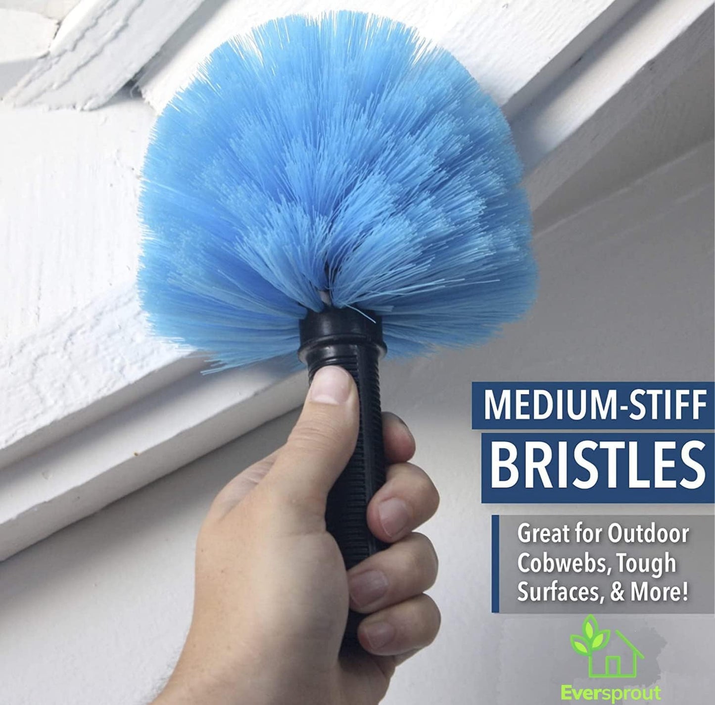 EVERSPROUT Duster 3-Pack | Hand-Packaged Cobweb Duster, Microfiber Feather Duster, Flexible Ceiling Fan Duster | Twists onto Standard 3/4 inch Threaded Poles (Pole Sold Separately)(Soft Bristles)