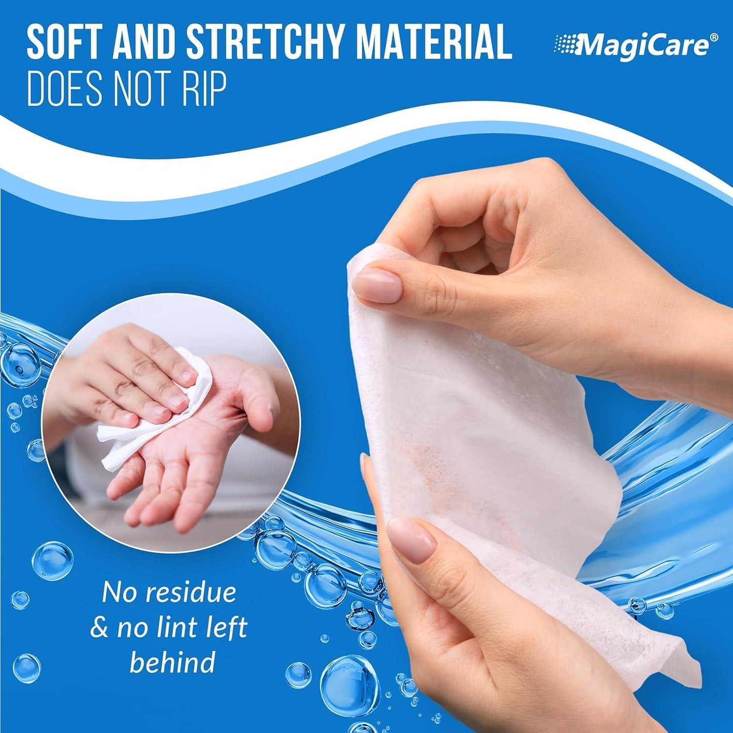MagiCare 75% Large Alcohol Wipes (2, 100ct Canisters, 200ct) - Hand Sanitizer Wipes, Unscented Hand Wipe, Cleaning, Sanitizing Wipe - Home, Office, Classroom, Car, Camping
