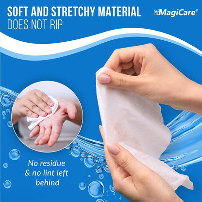 MagiCare 75% Large Alcohol Wipes (2, 100ct Canisters, 200ct) - Hand Sanitizer Wipes, Unscented Hand Wipe, Cleaning, Sanitizing Wipe - Home, Office, Classroom, Car, Camping