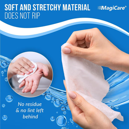 MagiCare 75% Large Alcohol Wipes (4, 80ct Packs, 320ct) - Hand Sanitizer Wipes, Unscented Hand Wipe, Cleaning, Sanitizing Wipe - Travel, Home, Office, Classroom, Car, Camping - Soft Packs
