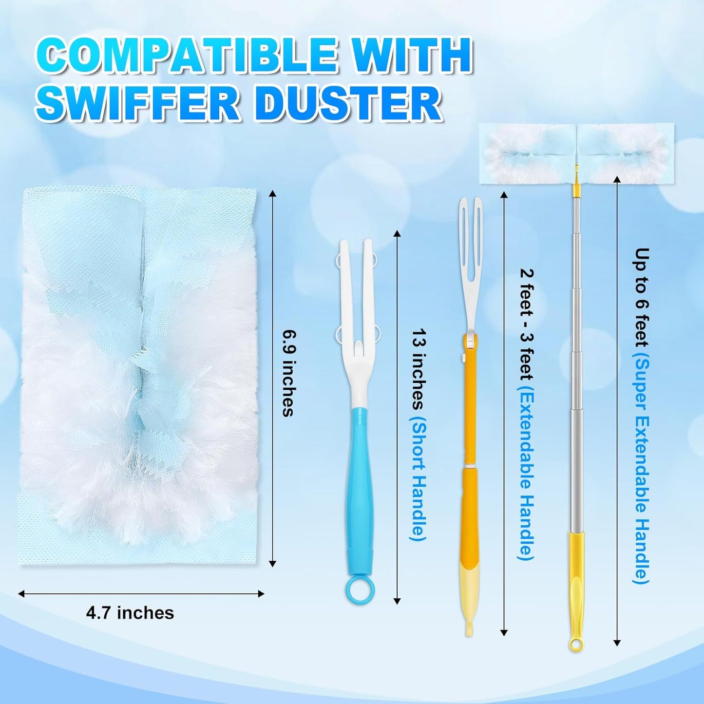 20 Count Duster Refill Compatible with Swiffer Hand Duster, Lavender Flavor Disposable Heavy Duty Duster Refills, Dusters Refills for Cleaning, Blinds & Ceiling Fan (Handle is Not Included)