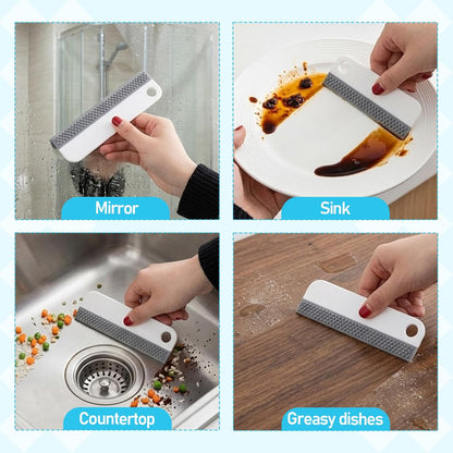 2 PCS All-Purpose Small Rubber Squeegee, Soft Silicone Squeegee for Shower Glass, Mini Kitchen Sink Squeegee, Mini Squeegees for Kitchen Countertops, Mirror, Bathroom, Glass, Car Windshield