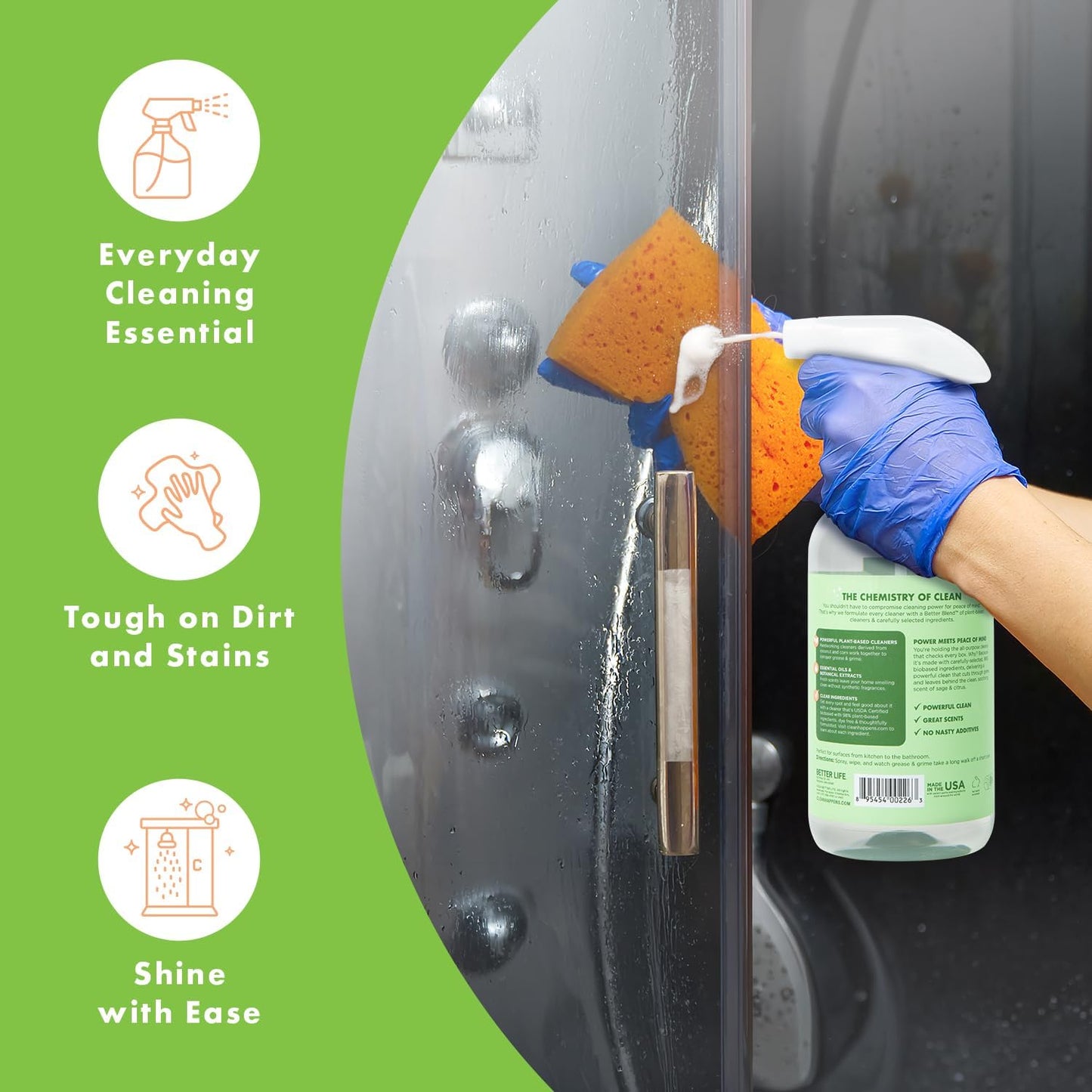 Better Life All Purpose Cleaner - Multipurpose Home and Kitchen Cleaning Spray for Glass, Countertops, Appliances, Upholstery & More - Multi-surface Spray Cleaner - 24oz (Pack of 2) Unscented