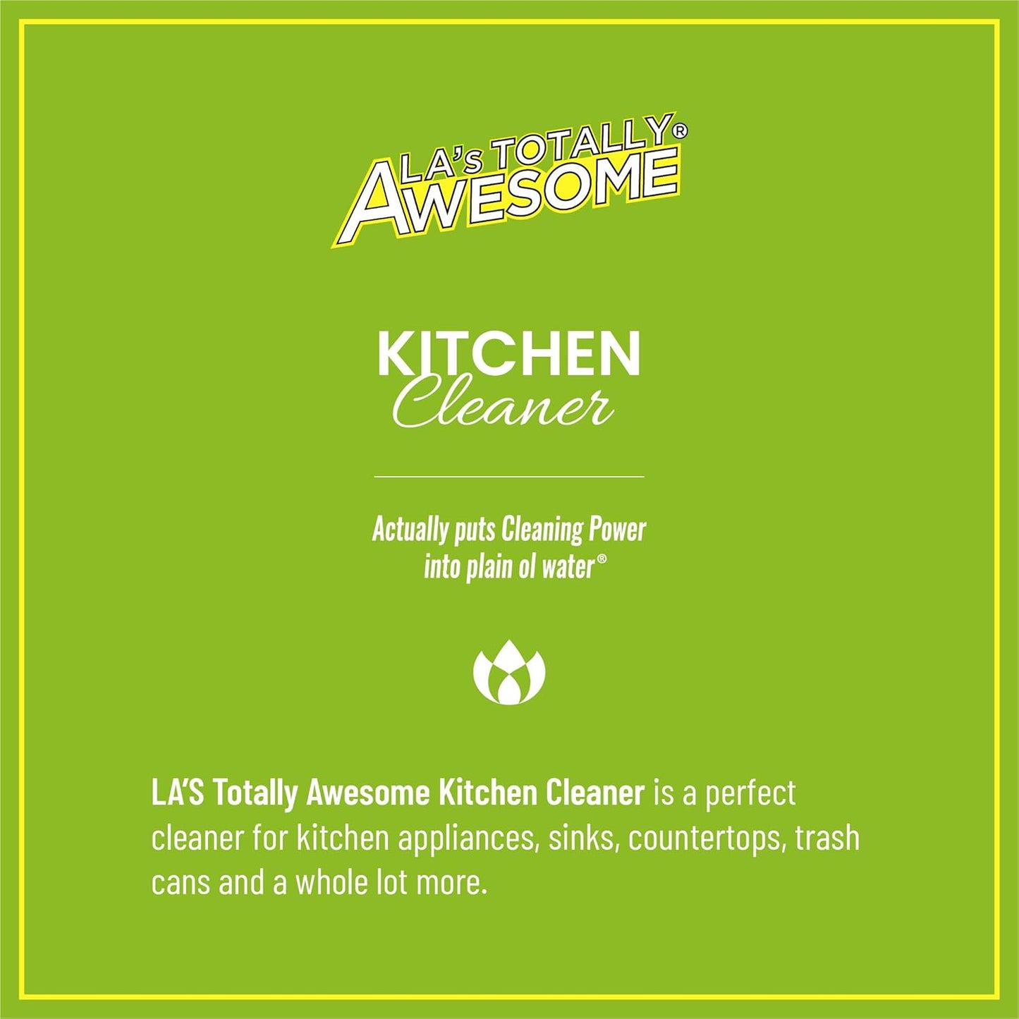 La's Totally Awesome Daily Kitchen Cleaner Spray, For Sink, Cooktop, Oven and more, Plant-Derived Formula, 32 Fl Oz (Pack of 4)