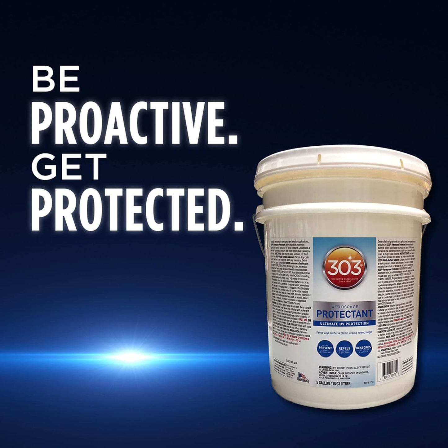 303 Products (30308CSR) UV Protectant Spray for Vinyl, Plastic, Rubber, Fiberglass, Leather & More – Dust and Dirt Repellant - Non-Toxic, Matte Finish, 16 Fl. oz., White