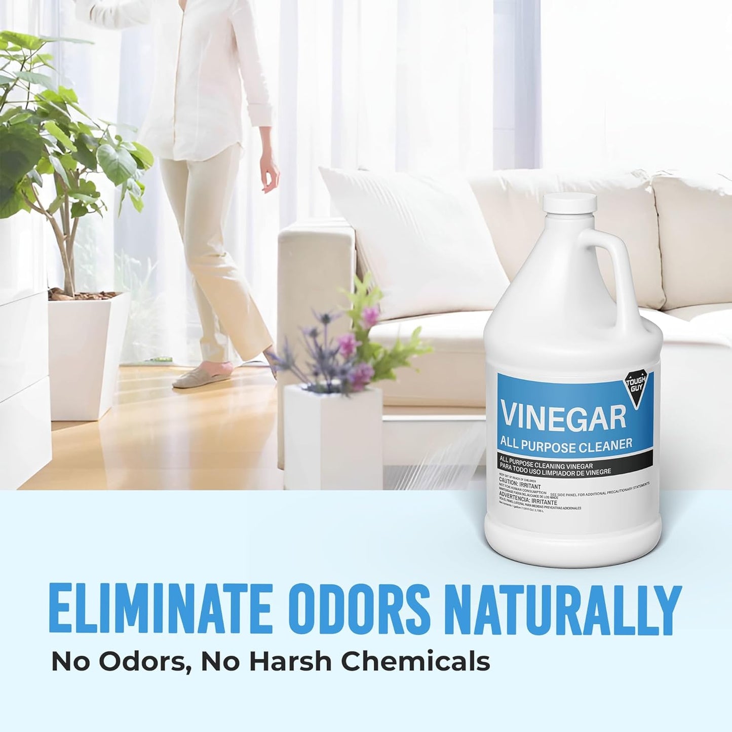 (4 Gallons) - Distilled White Cleaning Vinegar 6% Acidity - Multi-Purpose Household Surface Cleaner, Safe for Laundry