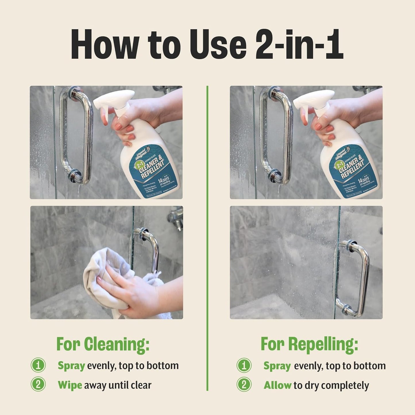 Danco Liquid Rhyno 2-in-1 Shower Glass Cleaner & Repellent