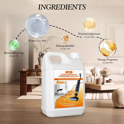 85 FL OZ Floor Cleaning Solution,Floor Cleaner for Mopping with Tineco,Deep Cleaning &Deodorizing for Roborock,Compatible with Saros Series,S8/S7 Series,Q Revo/Q Series,iFLOOR Series Wet Dry Vacuum