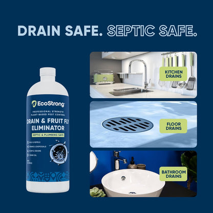 Fruit Fly Drain Treatment | Drain Fly Eliminator | All-Natural, Eliminates Gnats, Sewer Flies and More - Works in All Drains - 1 Gallon