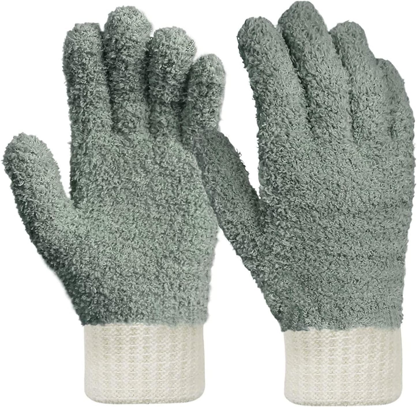 MIG4U Microfiber Dusting Gloves House Cleaning Glove for Blinds, Windows, Shutters, Furniture, and Car, Reusable Lint-Free Pink 1 Pair S/M