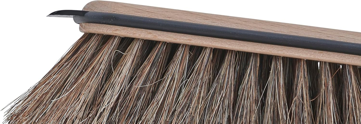 Superio Handheld Comfort Grip Dustpan and Brush Set - Hand Broom with Swiss Natural Horsehair Bristles.